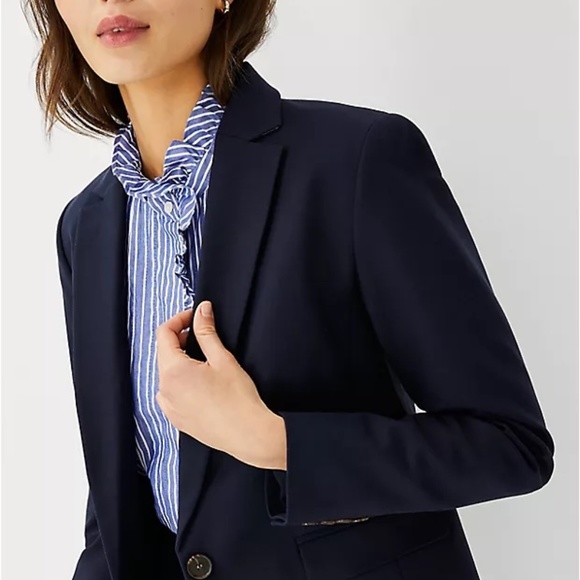 Ann Taylor Factory Jackets & Blazers - Ann Taylor “Two Piece Suit” in Navy:  includes both Blazer & Skirt, Size 4, NWT